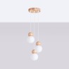 Lampe suspendue PEKKA 3P blanc/bois naturel