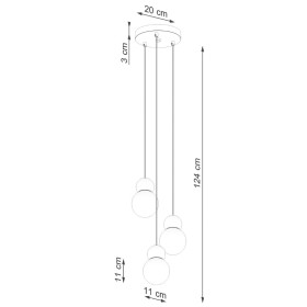 Lampe suspendue PEKKA 3P blanc/bois naturel