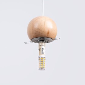 Lampe suspendue PEKKA 3P blanc/bois naturel
